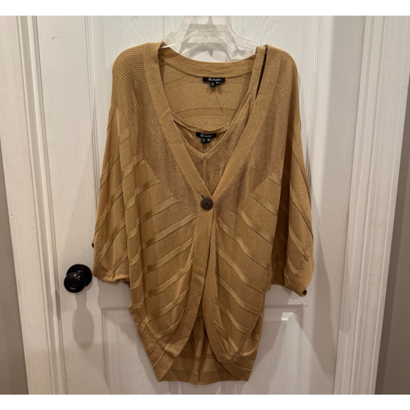 Max Studio Jackets & Blazers - M Studio Linen Blend Relaxed Oversized Cardigan with Layer Tank Set Womens M